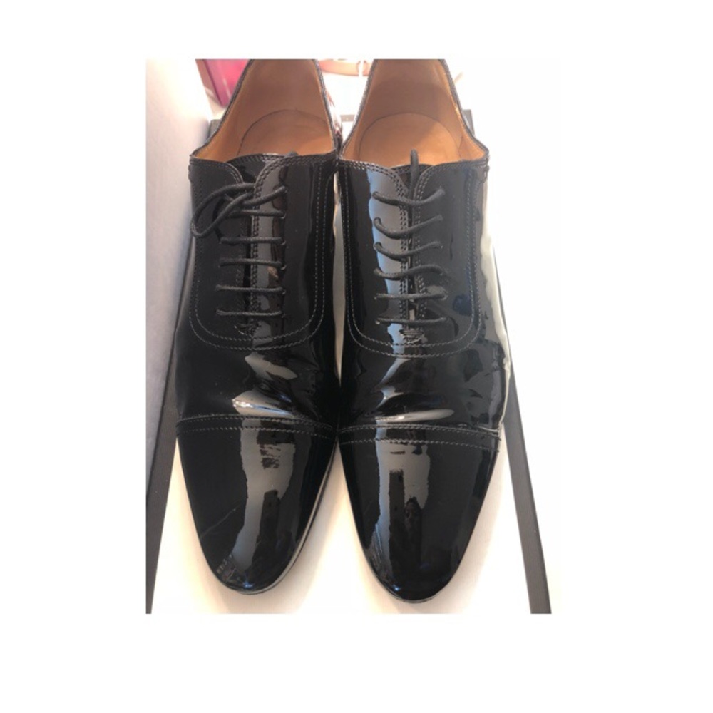Gucci Men’s Patent Leather Oxfords Sz 8 Black